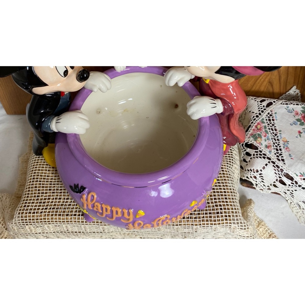 Disney Mickey & Minnie Mouse Halloween Candy Bowl – Ceramic Collectible Decor - Picture 2 of 11